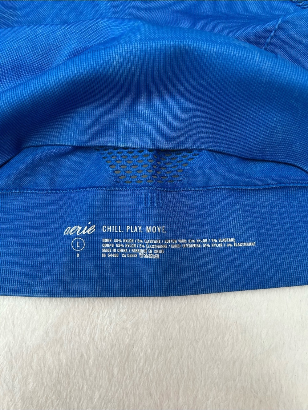 Aerie Sz large Electric Blue High-Neck Sports Bra - Picture 4 of 5
